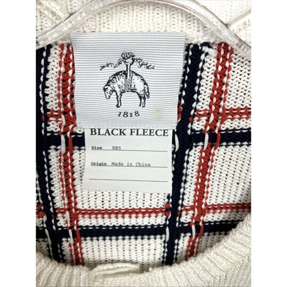 Sz BB5 XL Black Fleece Mercerized Cotton Henley Sweater Windowpane Thom Browne - Picture 3 of 7